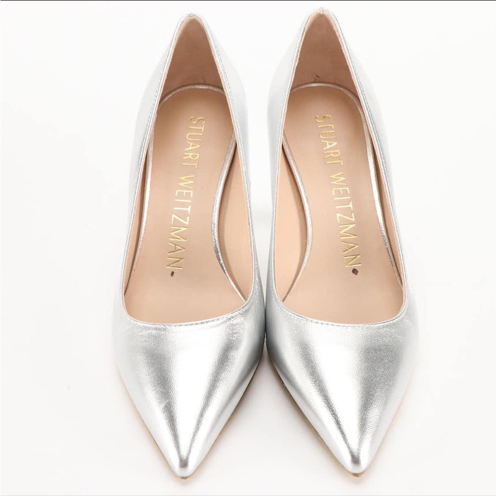Stuart Weitzman NWT IOB Silver Pumps - Size 5 - Picture 3 of 6